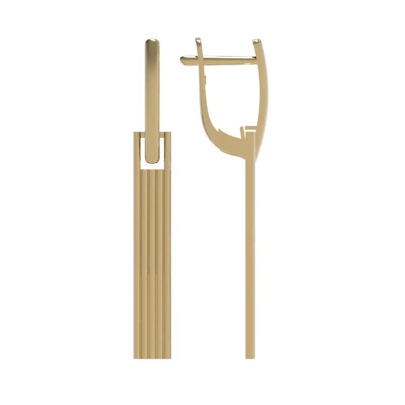 Серьги подвесные из красного золота