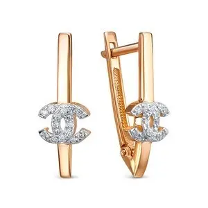 Серьги с английским замком из красного золота