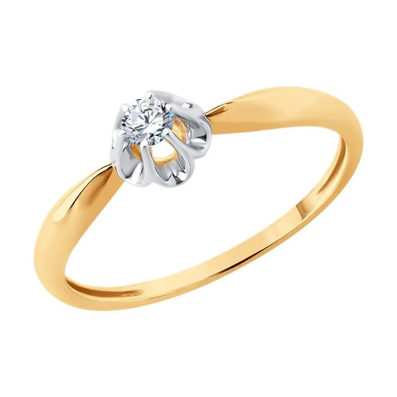 Кольцо декоративное из комбинированного золота