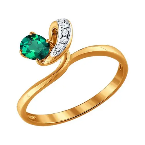 Кольцо декоративное из комбинированного золота