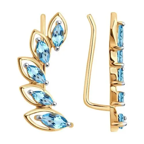 Серьги зажимы из красного золота