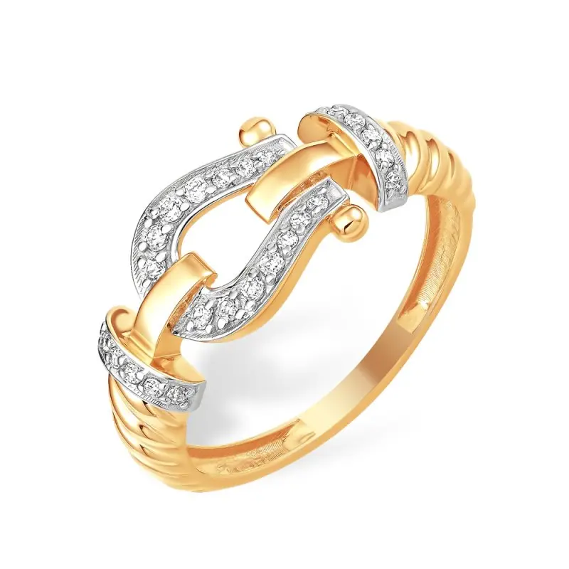 Кольцо декоративное из комбинированного золота