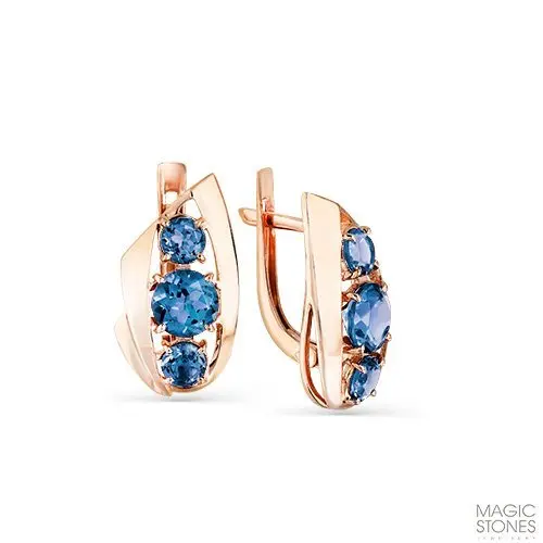 Серьги с английским замком из красного золота