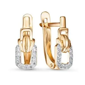 Серьги с английским замком из красного золота