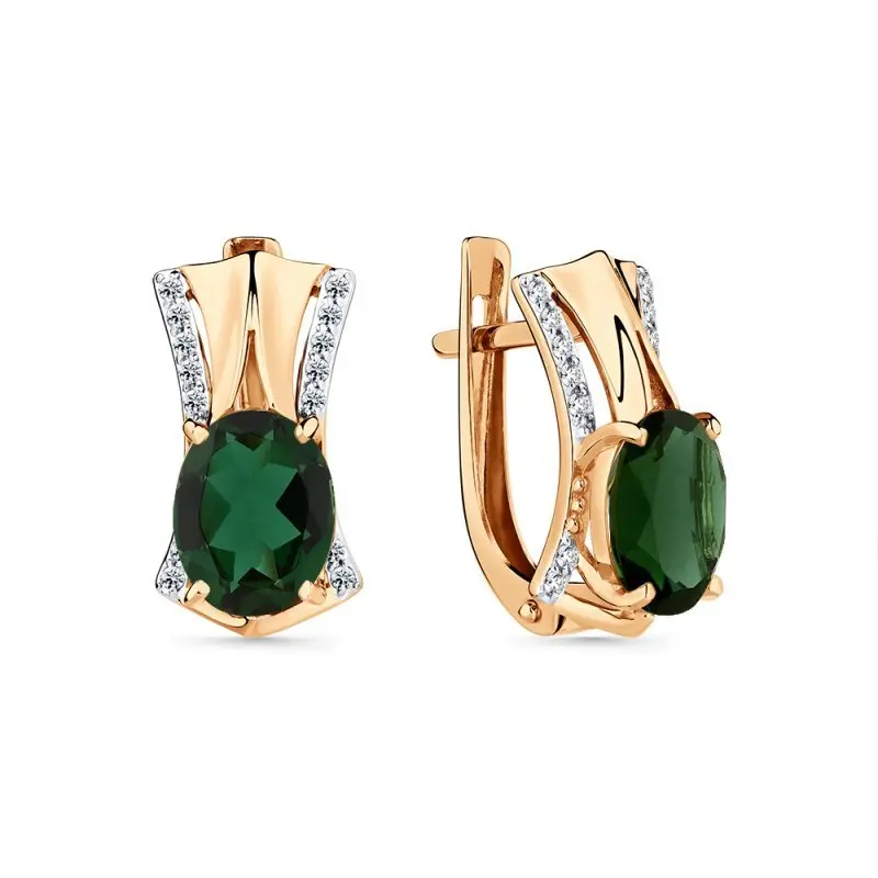 Серьги с английским замком из красного золота