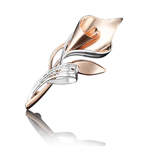 Брошь из комбинированного золота вид 1