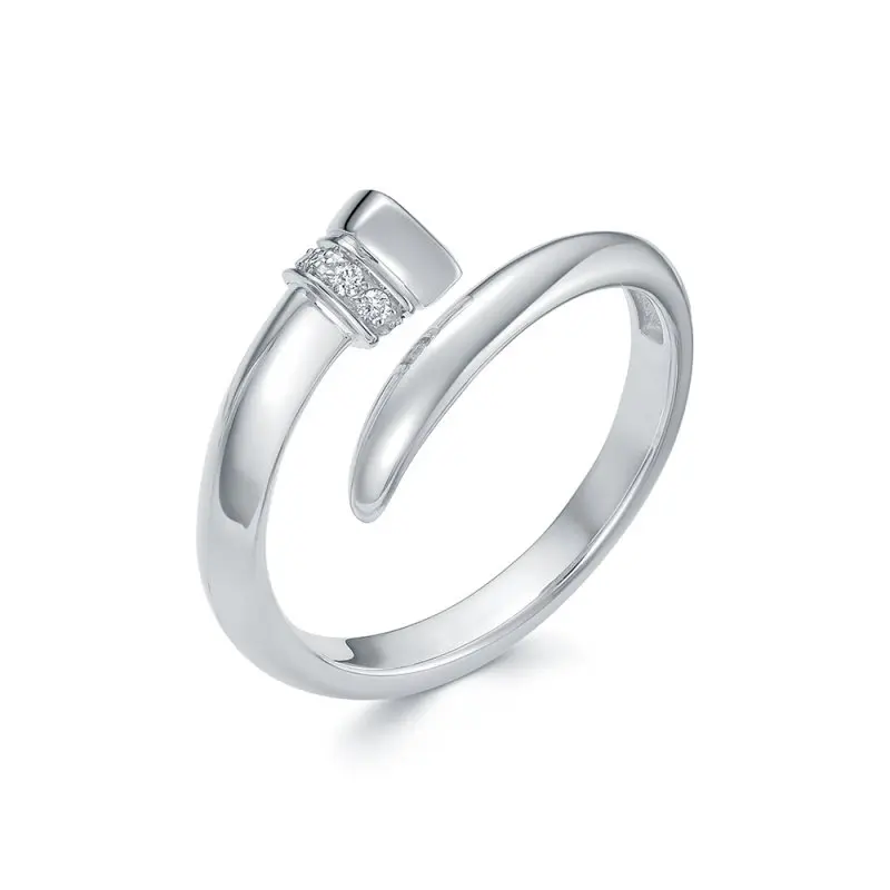 Кольцо декоративное из белого золота