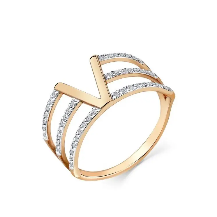 Кольцо декоративное из красного золота