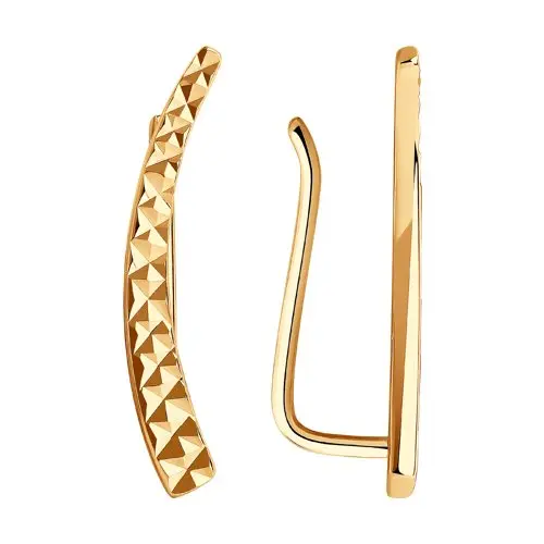 Серьги зажимы из красного золота