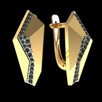 Серьги с английским замком из красного золота