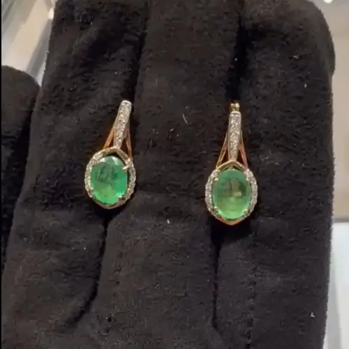 Серьги с английским замком из комбинированного золота