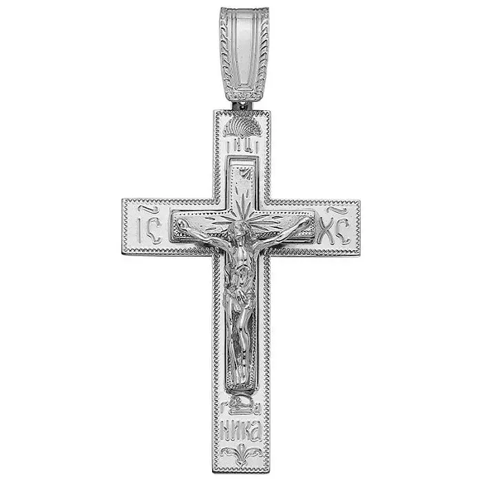 Подвеска крест из серебра