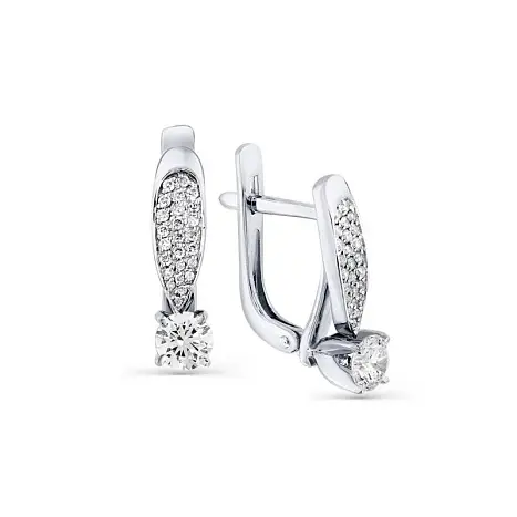 Серьги с английским замком из белого золота
