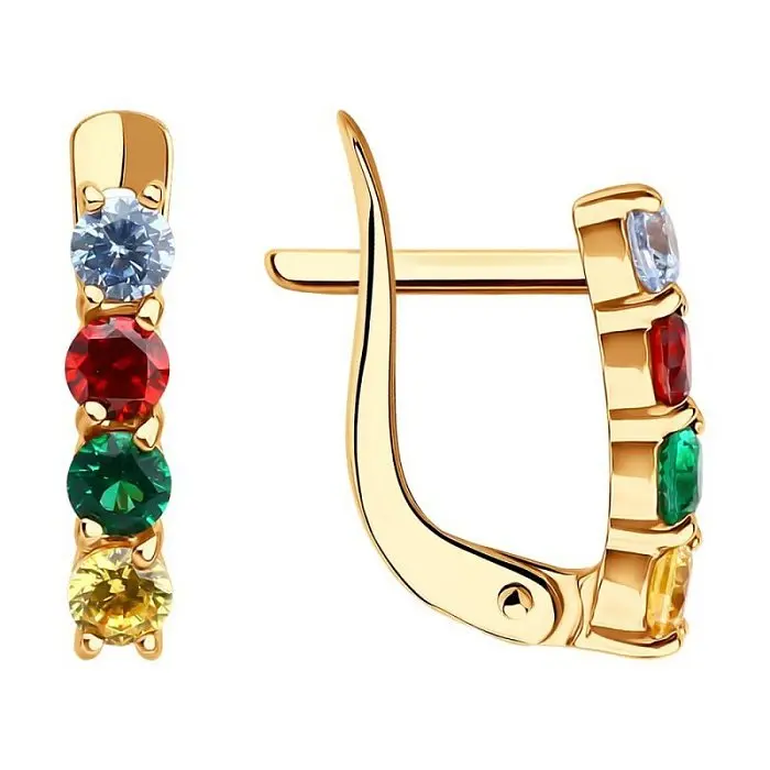 Серьги детские из красного золота