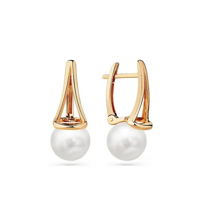 Серьги с английским замком из красного золота