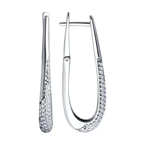 Серьги с английским замком из серебра