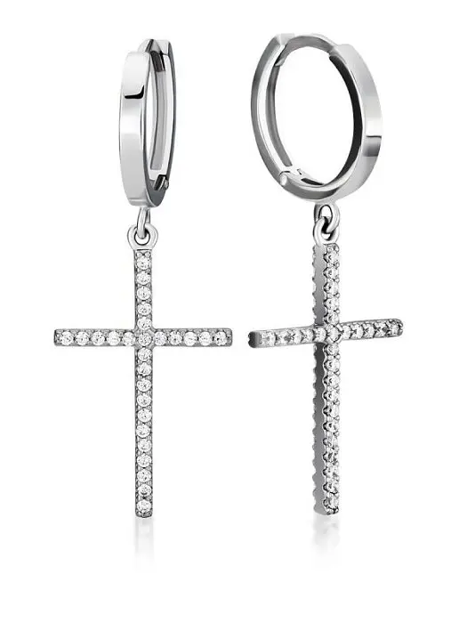 Серьги подвесные из серебра