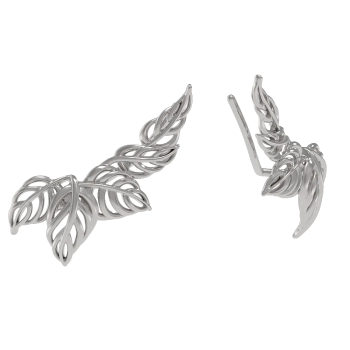 Серьги зажимы из серебра