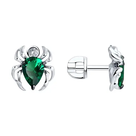 Серьги пуссеты из серебра