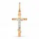 Подвеска крест из комбинированного золота
