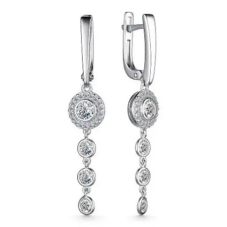 Серьги подвесные из серебра