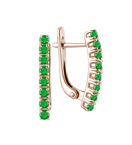 Серьги с английским замком из красного золота