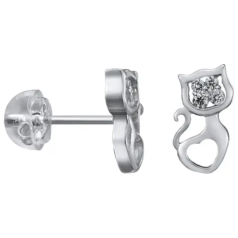 Серьги пуссеты из серебра