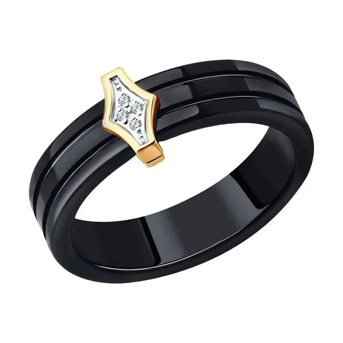 Кольцо декоративное из комбинированного золота