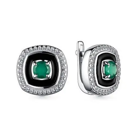 Серьги с английским замком из серебра