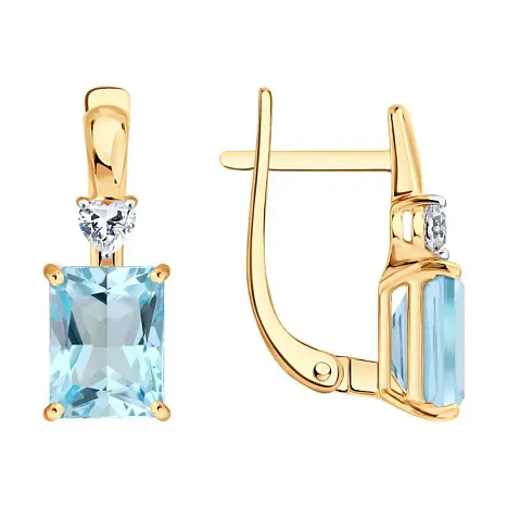 Серьги с английским замком из красного золота