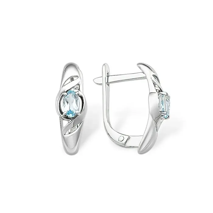 Серьги с английским замком из серебра