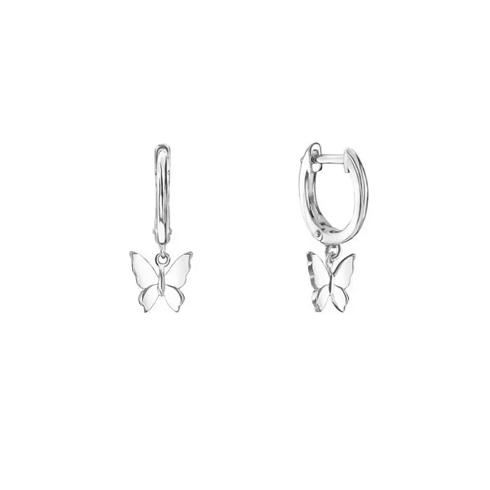 Серьги подвесные из серебра