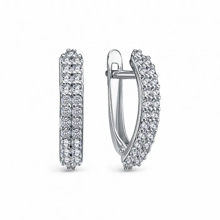 Серьги с английским замком из серебра