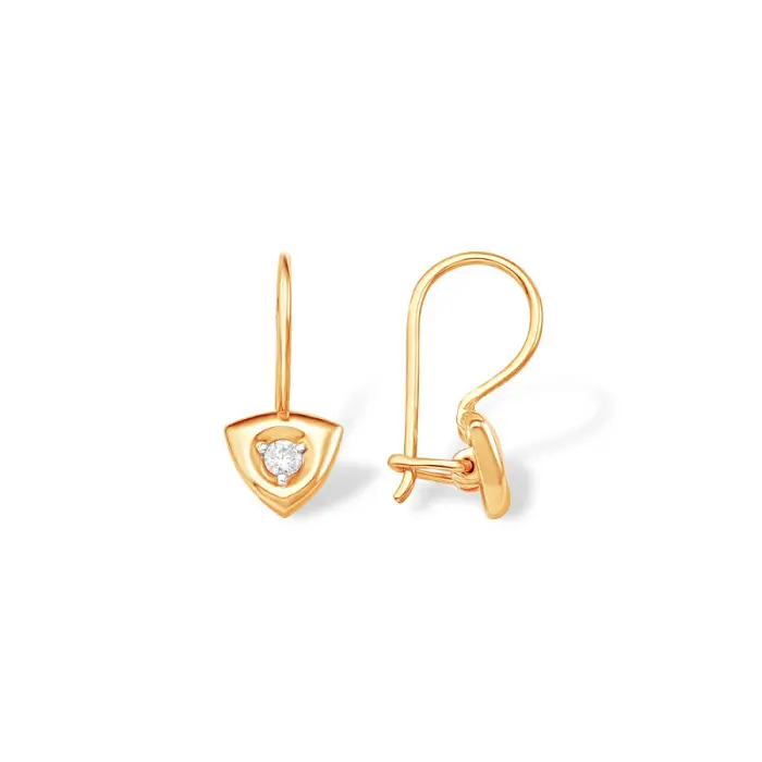 Серьги детские из красного золота