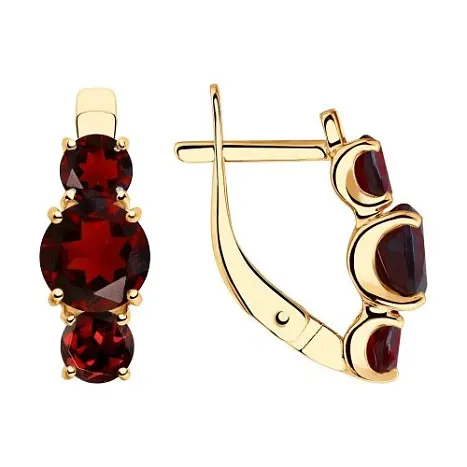 Серьги с английским замком из красного золота