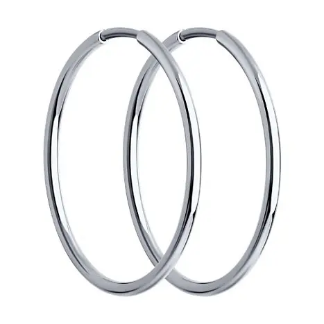 Серьги конго из белого золота