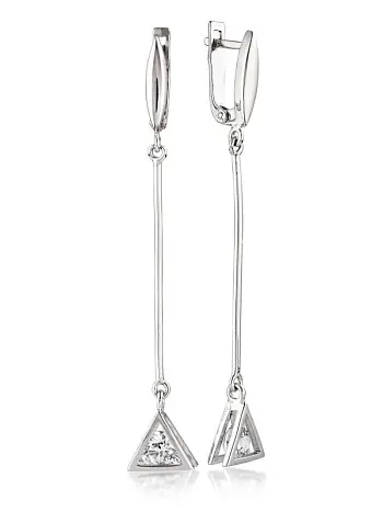 Серьги подвесные из серебра
