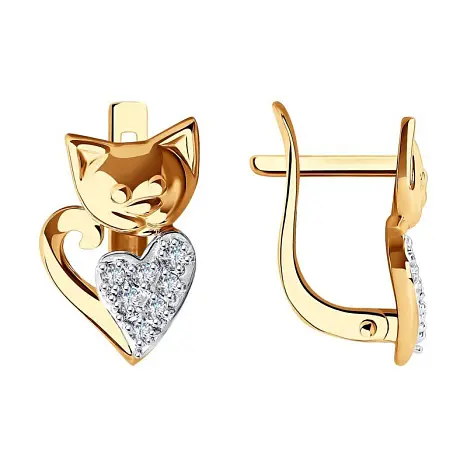 Серьги детские из красного золота