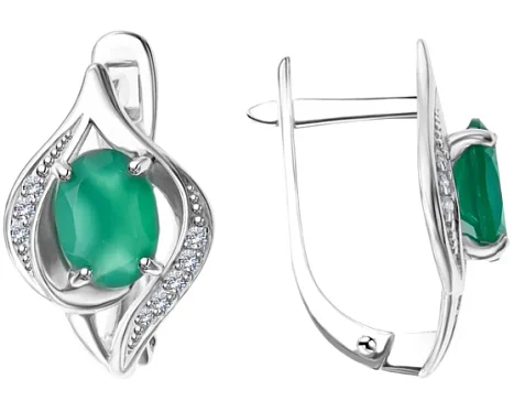 Серьги с английским замком из серебра