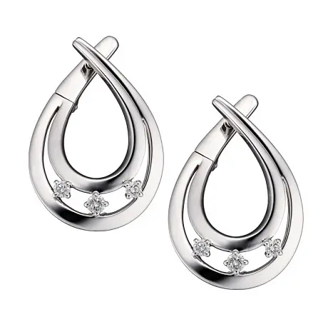 Серьги с английским замком из белого золота