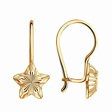 Серьги детские из красного золота