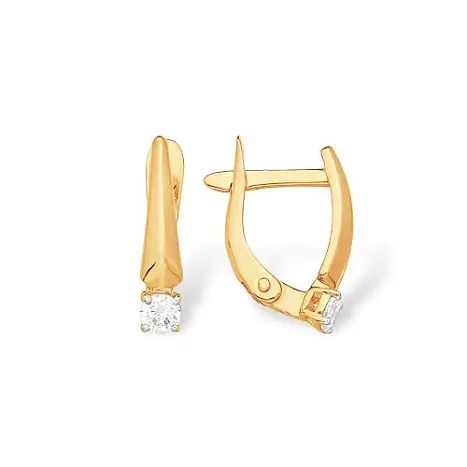 Серьги с английским замком из красного золота