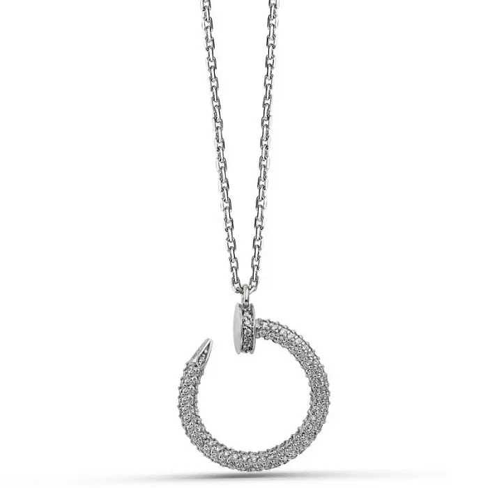 Цепь колье из белого золота