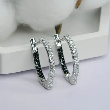 Серьги с английским замком из серебра