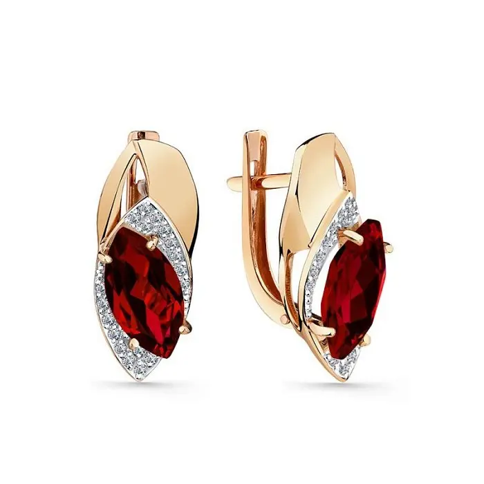 Серьги с английским замком из красного золота