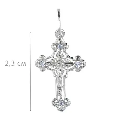Подвеска крест из серебра