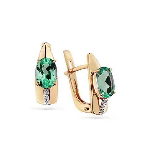 Серьги с английским замком из красного золота