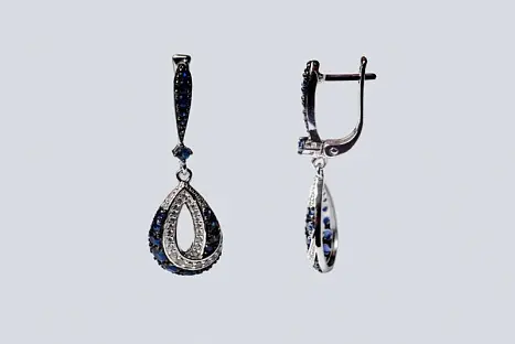 Серьги подвесные из серебра