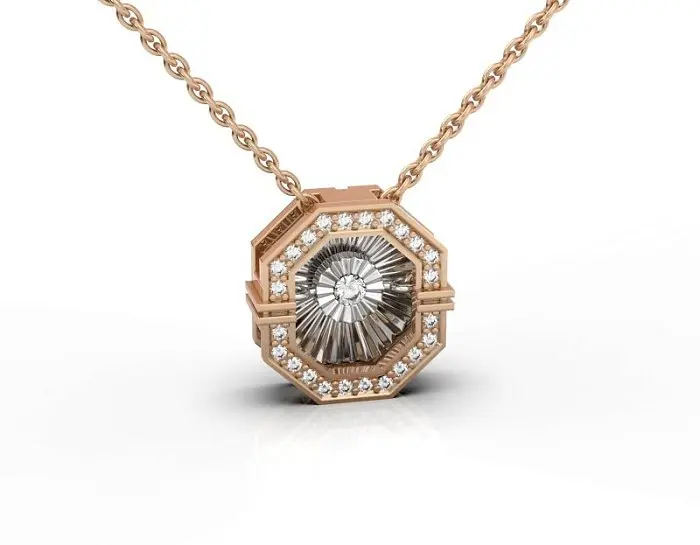 Подвеска бегунок из комбинированного золота