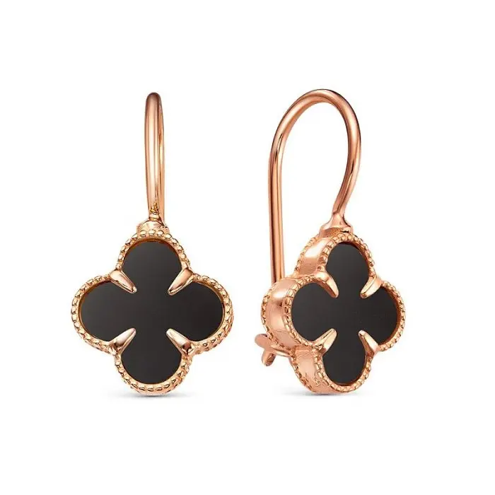 Серьги петельки из красного золота